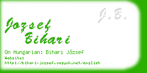 jozsef bihari business card