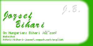 jozsef bihari business card